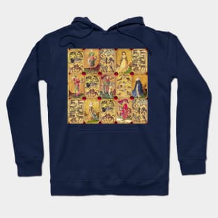 Medieval German Court Cards Queens and Kings of Dogs,Deers,Falcons,Ducks Hoodie